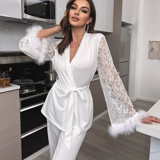Dame elegant jumpsuit med spidsærmer Stilla
