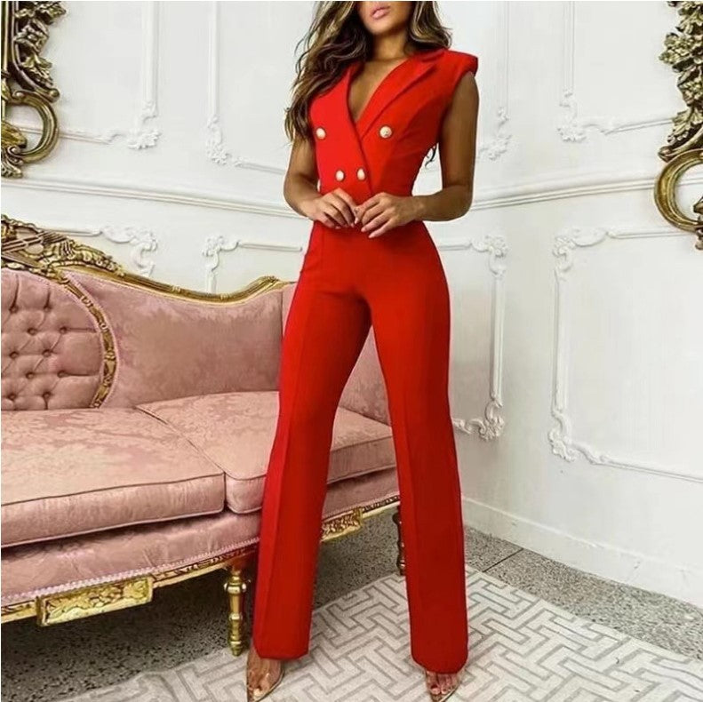 Dame skræddersyet jumpsuit med houndstooth-mønster Stilla