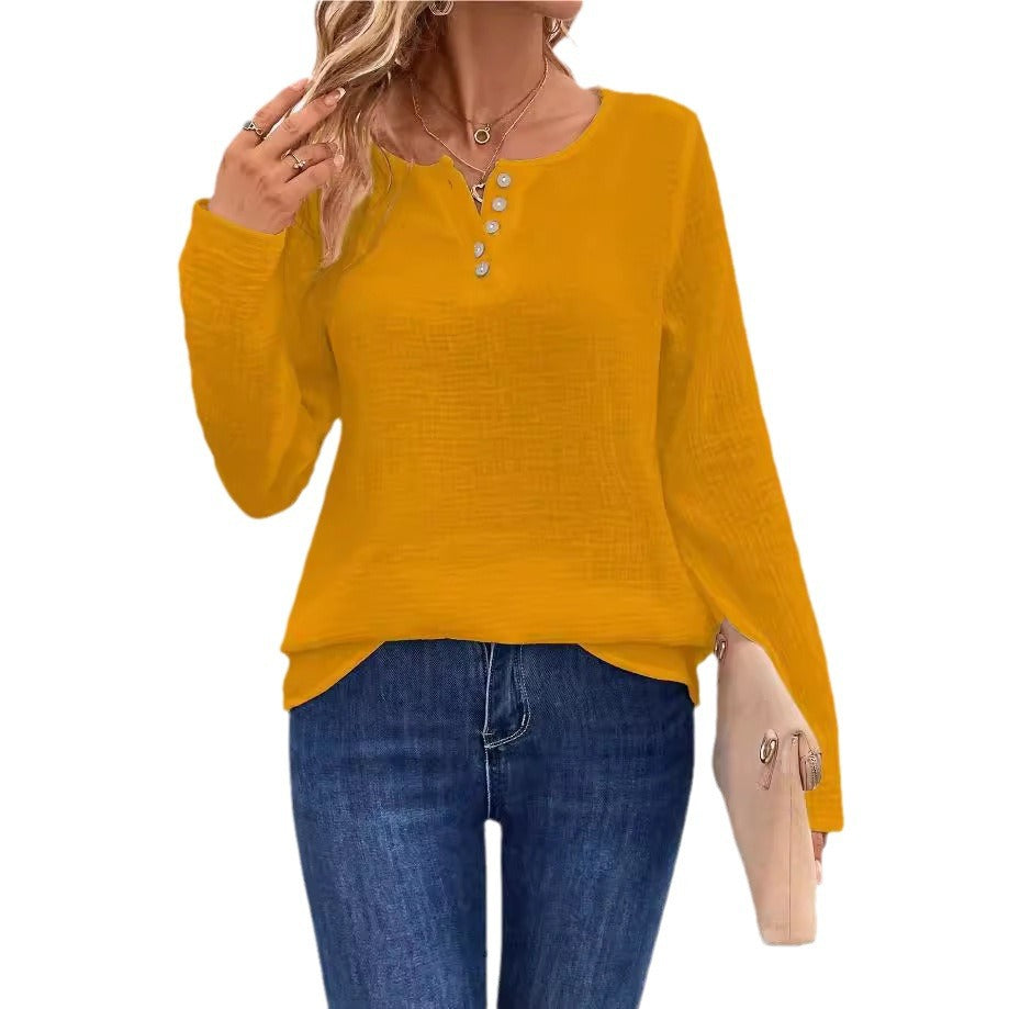 Dame afslappet skjorte med knapdetalje Stilla