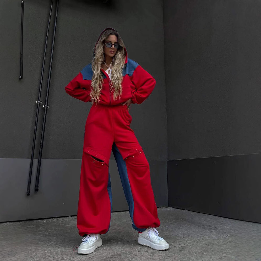 Dame afslappet sporty sæt med brede bukser og række af særlige detaljer Stilla