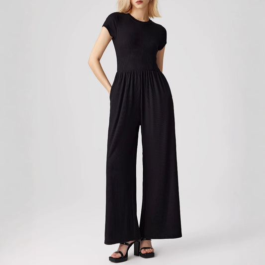Dame Elegant Jumpsuit med bredt ben Stilla