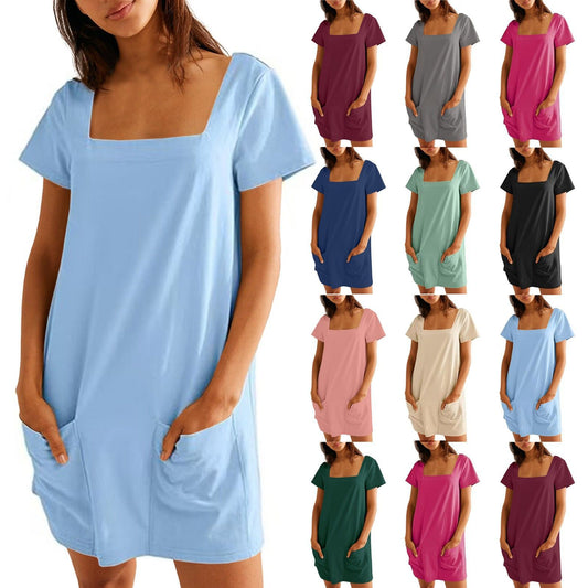 Dame afslappet fritidskjole med praktiske lommer Stilla