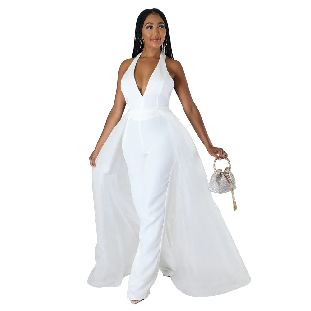 Dame Jumpsuit med elegant indpakningsoverdel og højhalset design Stilla