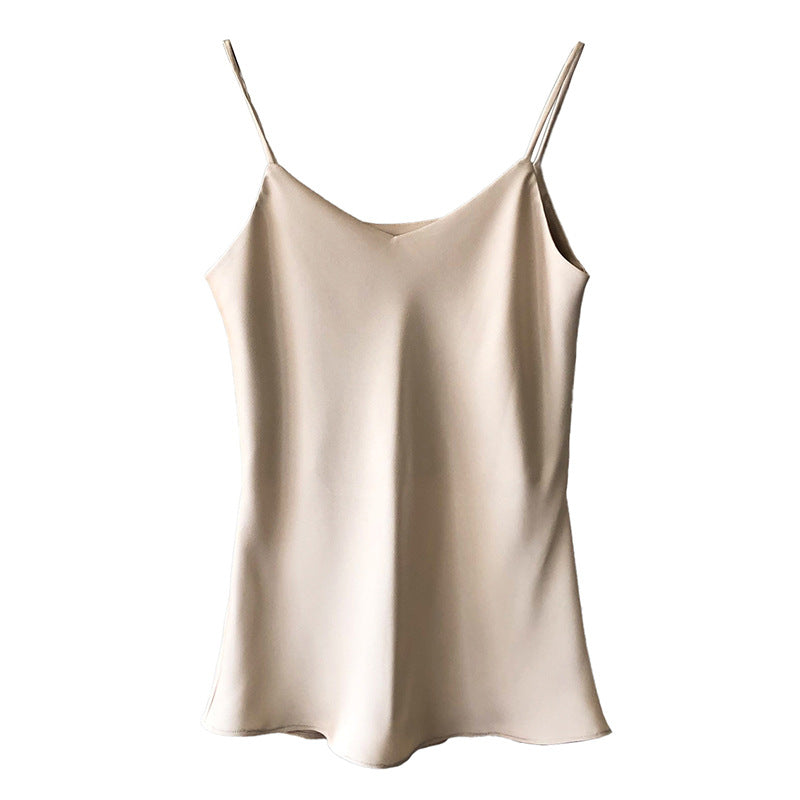 Dame elegant camisole-top med fint satinmateriale og justerbare spaghetti-stropper Stilla
