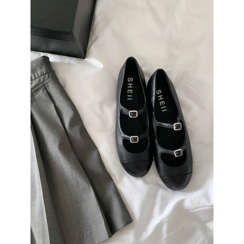 Dame Elegant Dobbeltrem Mary Jane Balletsko Stilla