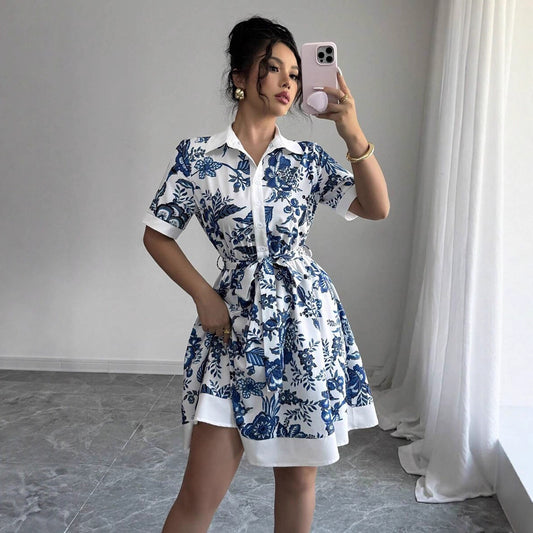 Dame Bluser Kjole med blomsterdesign Stilla