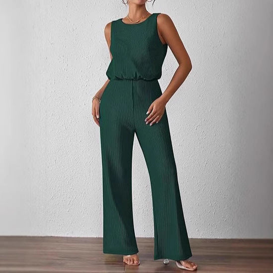 Dame jumpsuit i trendy ribstrikdesign Stilla