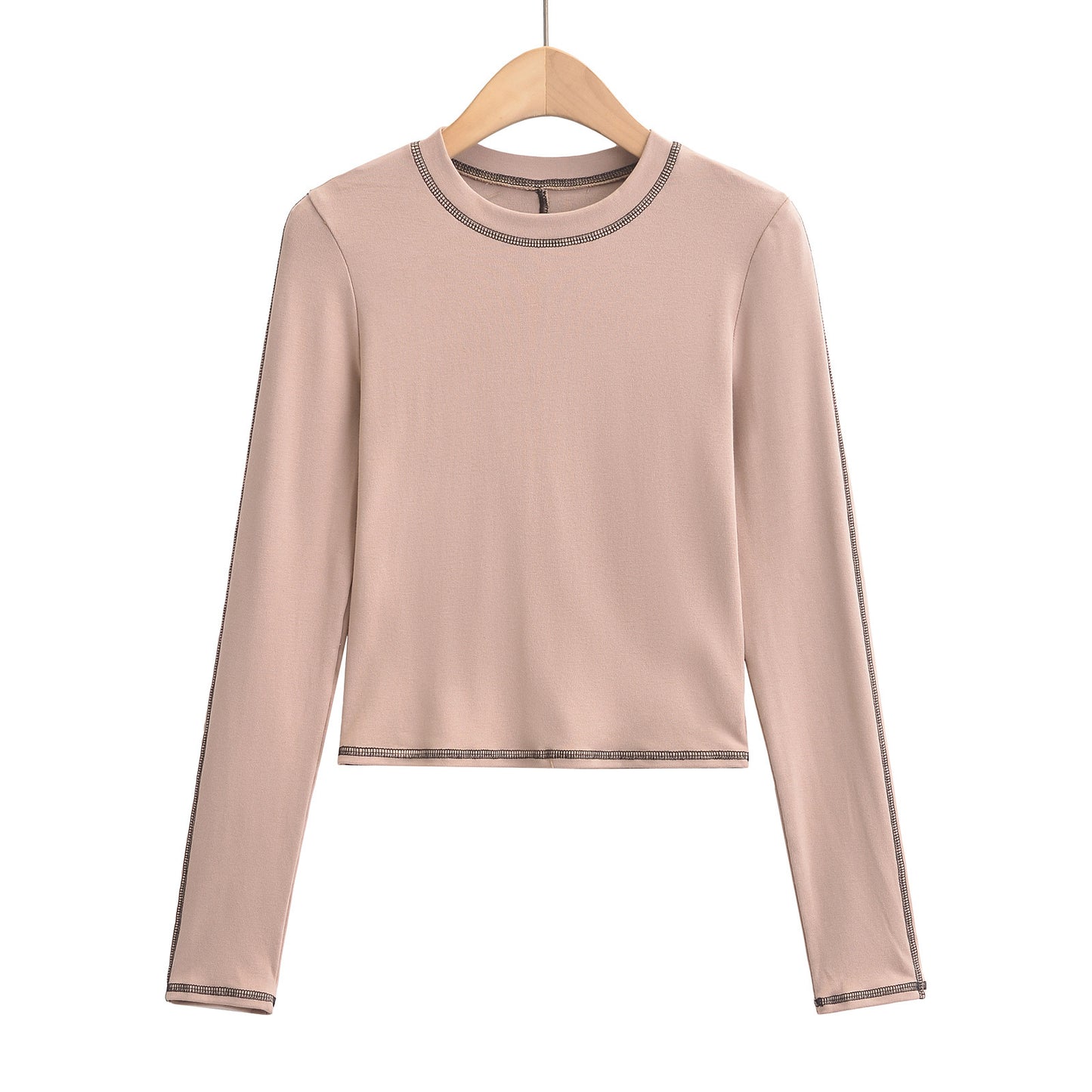 Dame afslappet langærmet shirt med raffinerede kontrastsyninger og behageligt bærekomfort Stilla