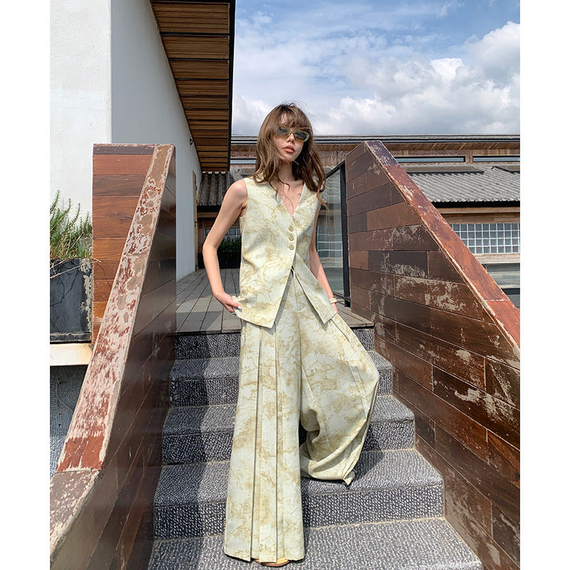 Dame elegant ærmeløs jumpsuit og bukser sæt Stilla