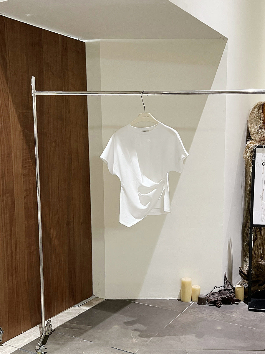 Dame afslappet oversized bluse skjorte med asymmetrisk snit og unikt design Stilla