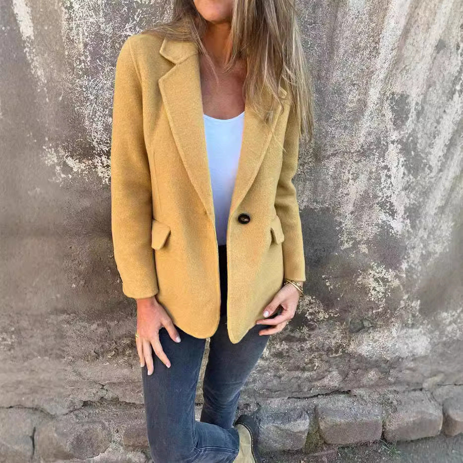 Dame elegant Boucle-blazer med afslappet snit Stilla