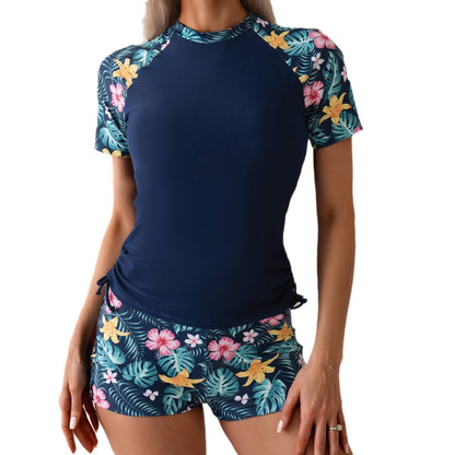 Dame UV-beskyttelse badetøj sæt med blomsterdesign og sporty pasform Stilla