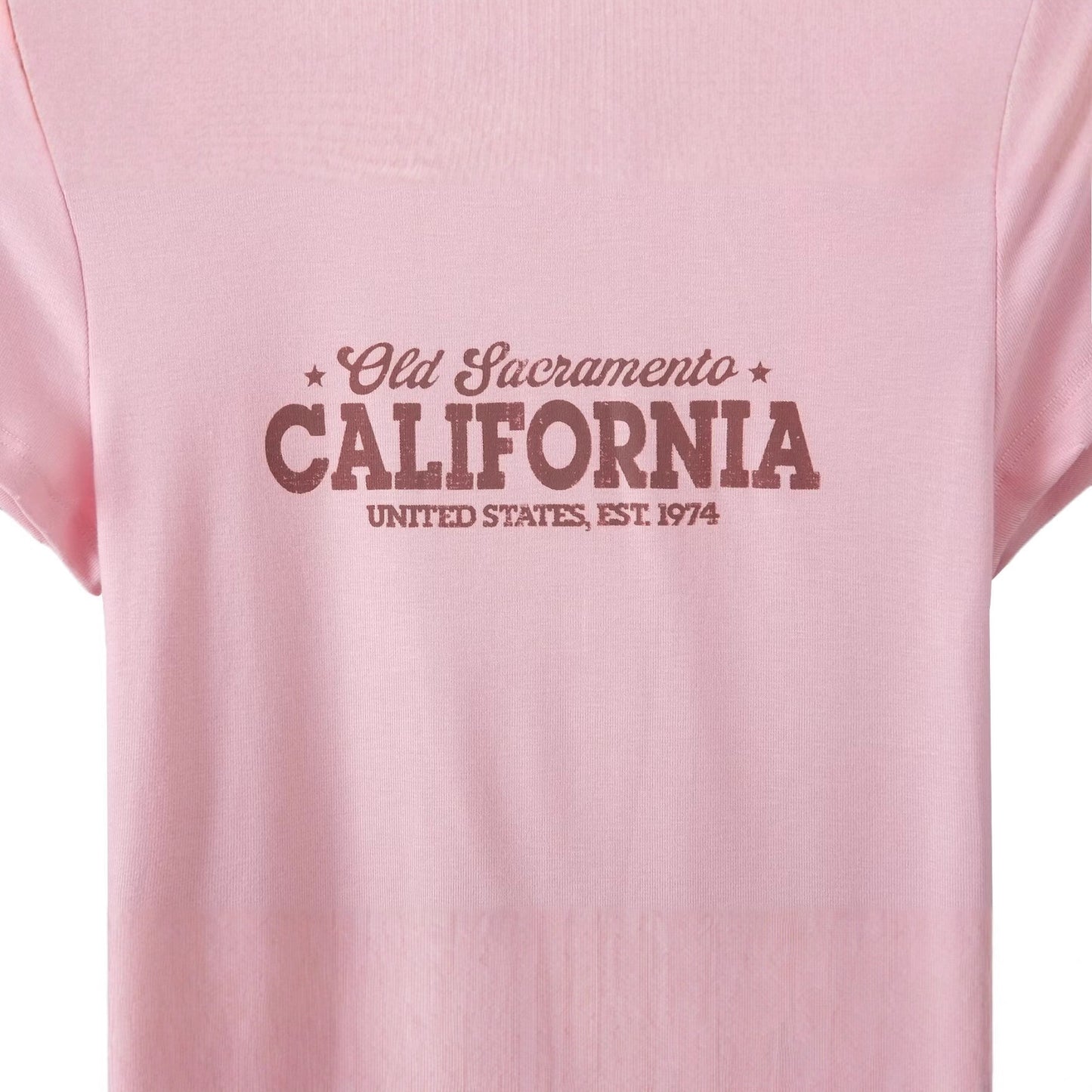 Dame afslappet bomulds-crop-top med iøjnefaldende tryk Stilla