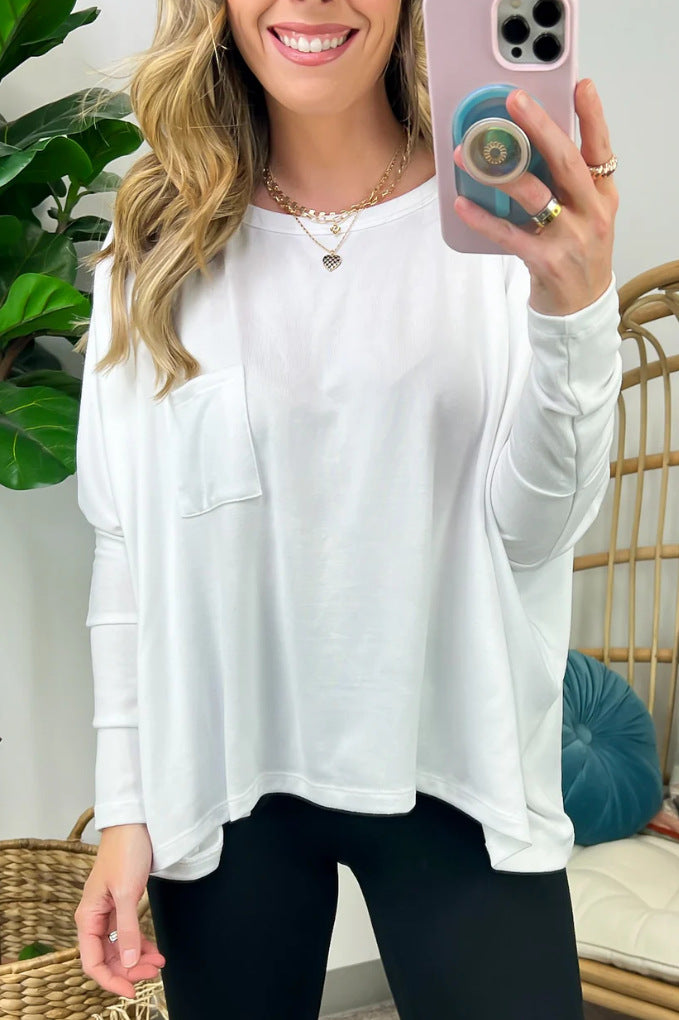 Dame afslappet oversized skjorte med lommer Stilla