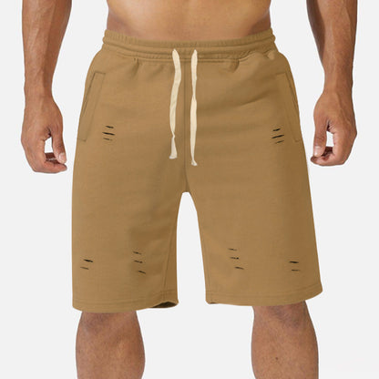 Herre bomulds-shorts med justerbar talje og stilfulde accenter Stilla