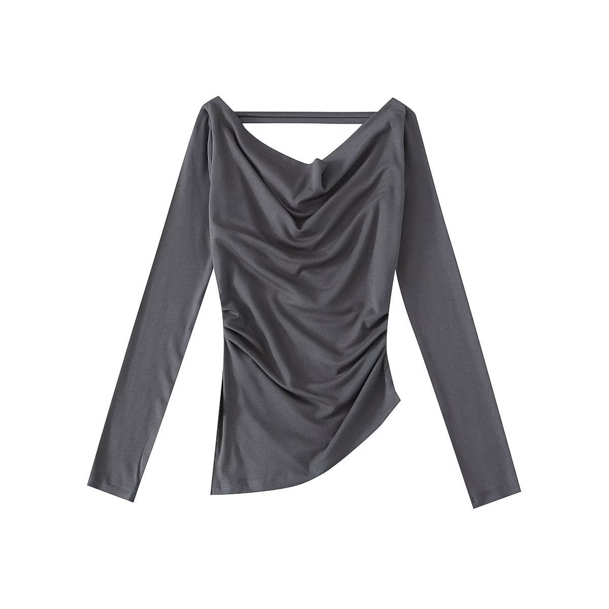 Dame Elegant asymmetrisk top med raffineret draperingsdetalje Stilla