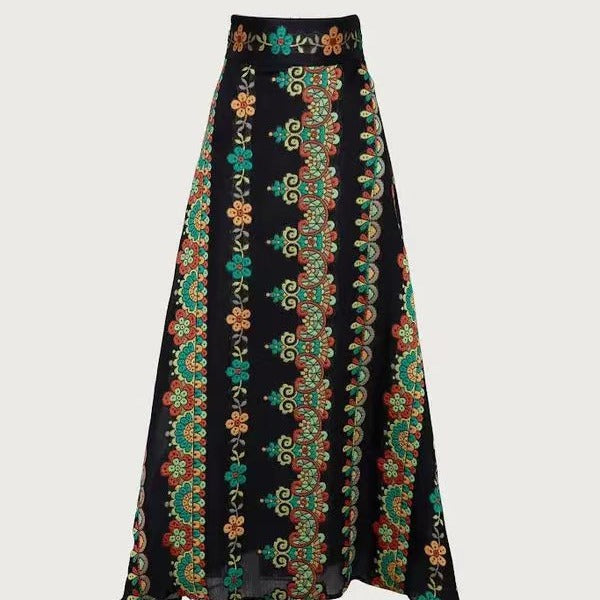 Dame Elegant Bluse med puffærmer og blomsterbroderi Stilla