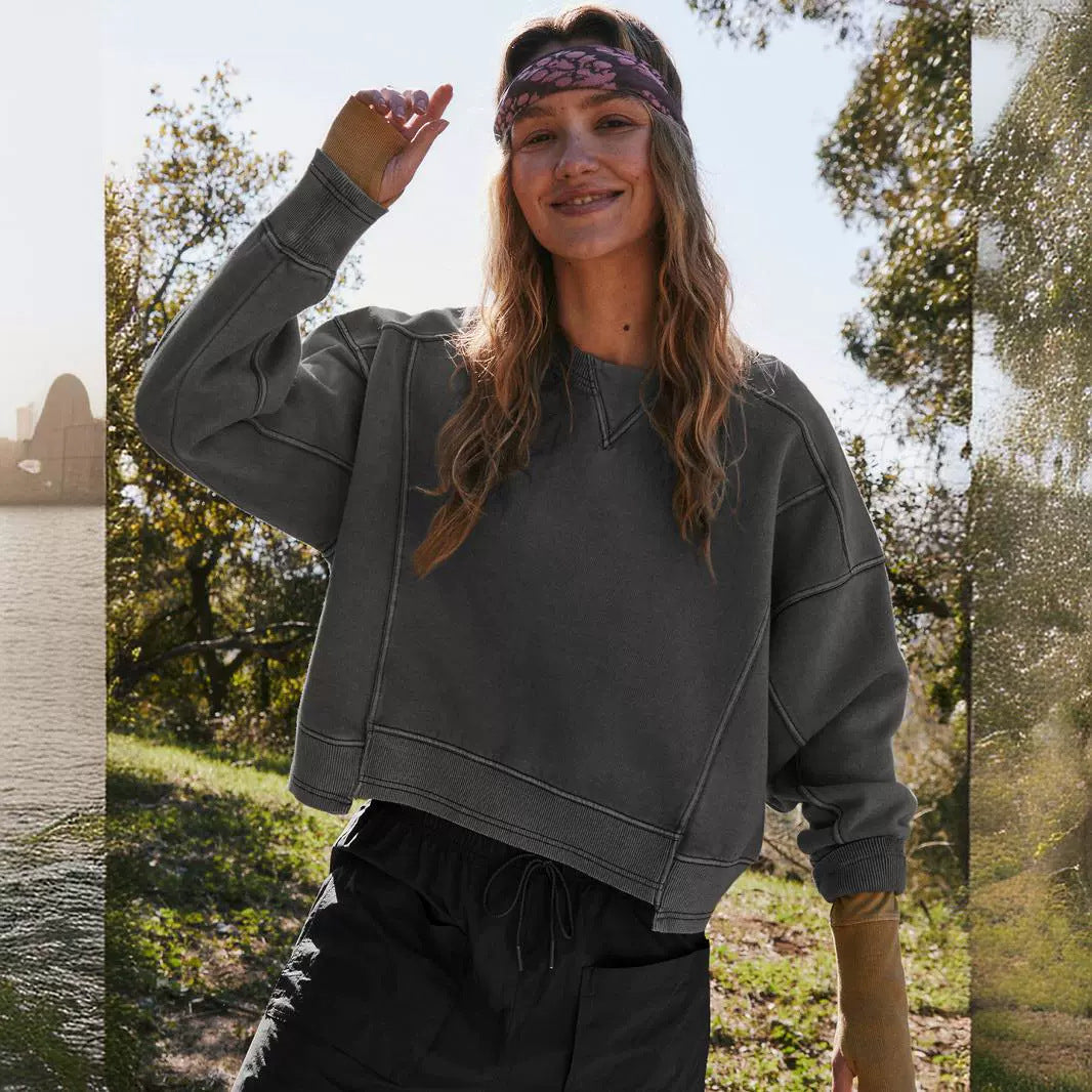 Dame afslappet oversized sweatshirt med strategiske syninger Stilla