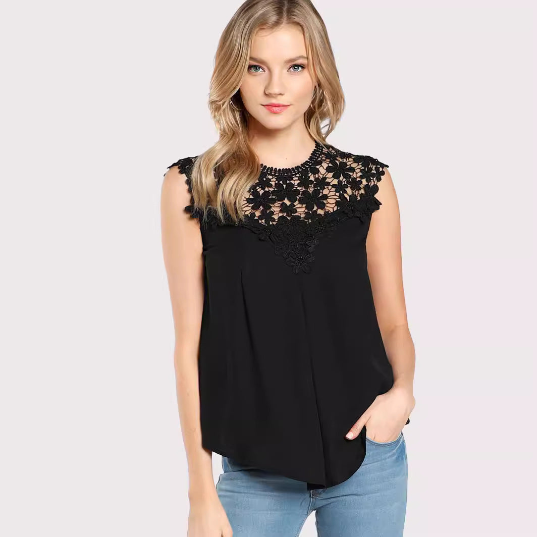 Dame bluse med filigrane broderidetaljer og elegant snit Stilla