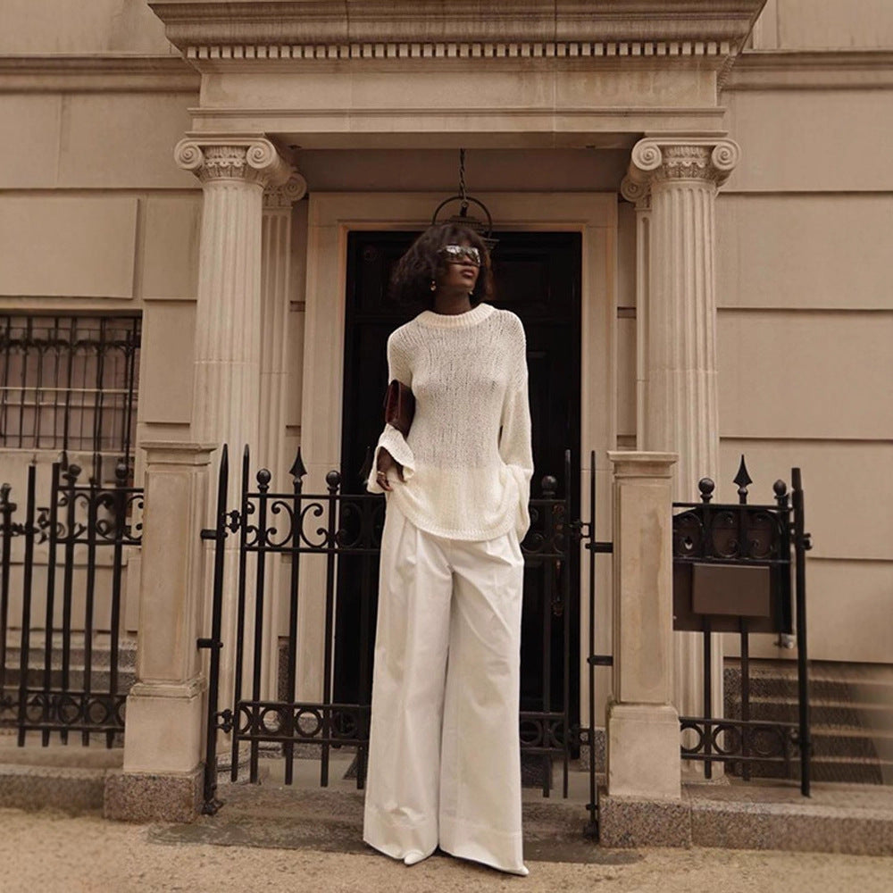 Dame afslappet hæklede pullover med oversized snit Stilla