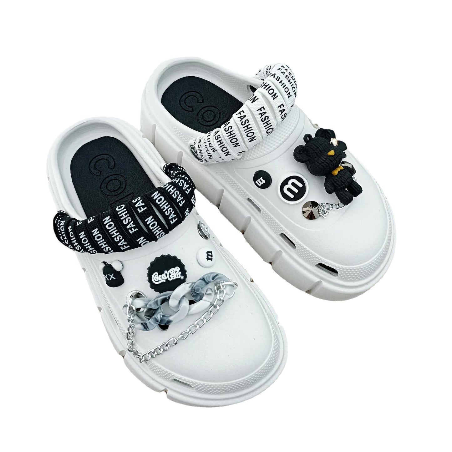 Dame Dekorative Mode Clogs med unikke applikationer Stilla