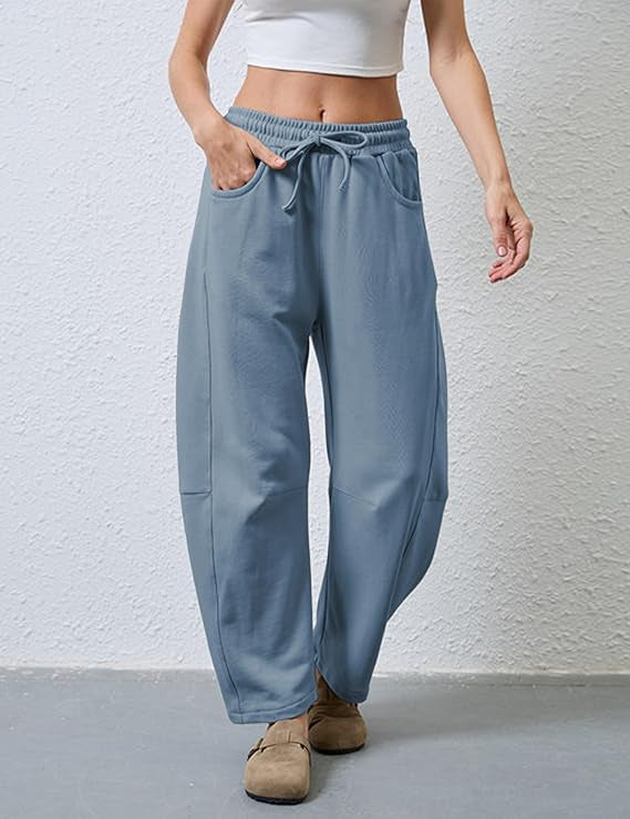 Dame afslappet fritidshose med elastisk talje og sidelommer Stilla