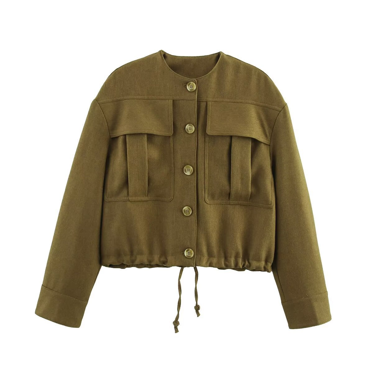 Dame cropped Utility-jakke med påsatte lommer Stilla