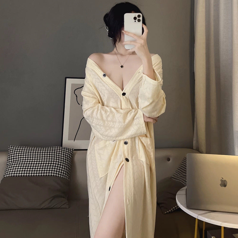 Femme Knap-Up Hygge Kjole Stilla