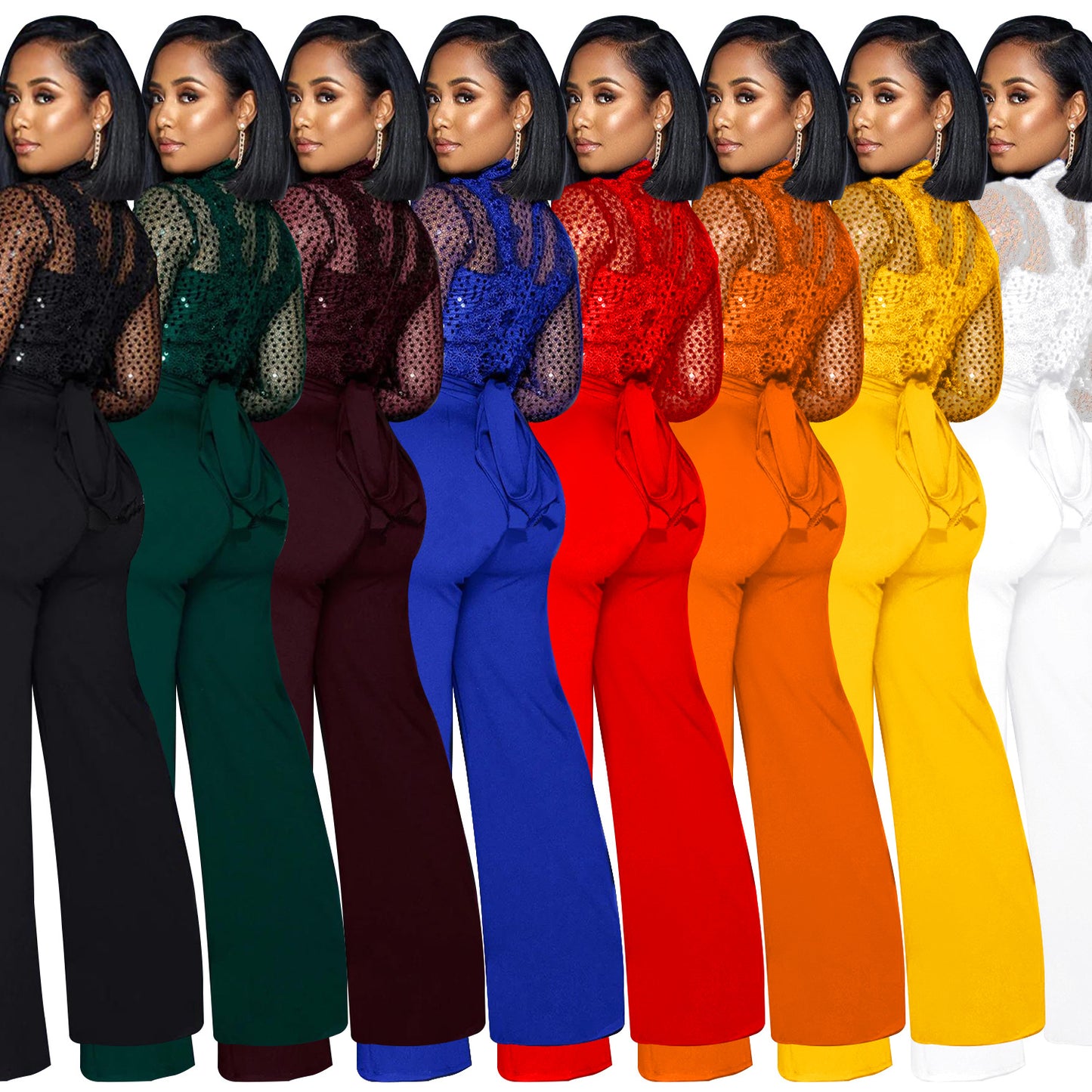 Dame Elegant Etuikjole med Funkelelementer Stilla