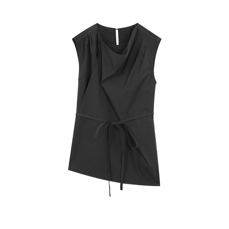 Dame elegant indpakningsoberste med innovativ drapering Stilla