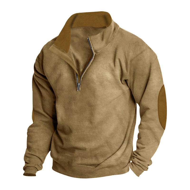 Herrer sportpullover med halv lynlås og kontrastdetaljer Stilla