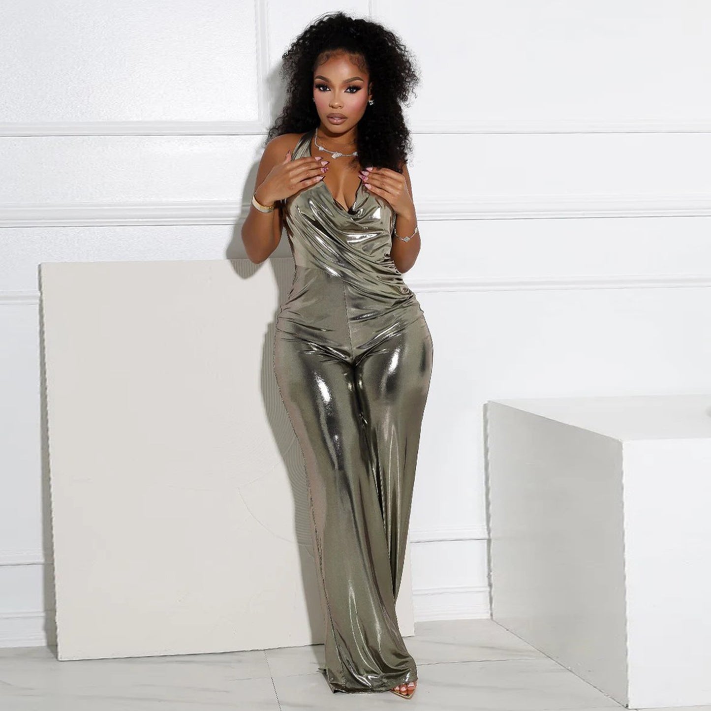 Dame skinnende jumpsuit Stilla