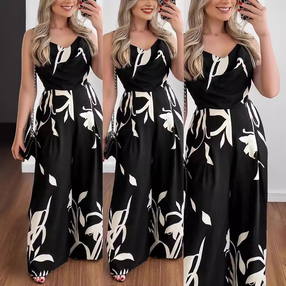 Dame stilfuld Jumpsuit med elegant print Stilla