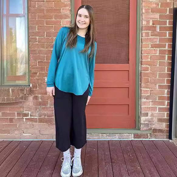 Dame afslappet longsleeve-top med blødt materiale og løs pasform Stiila