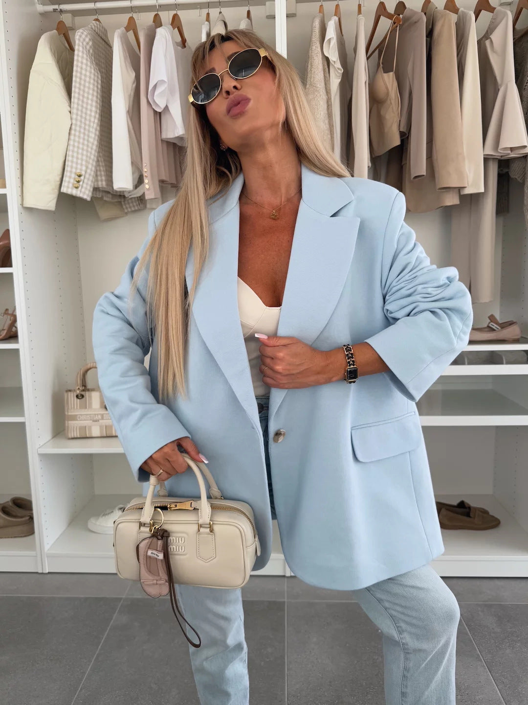 Dame afslappet oversized blazer Stilla