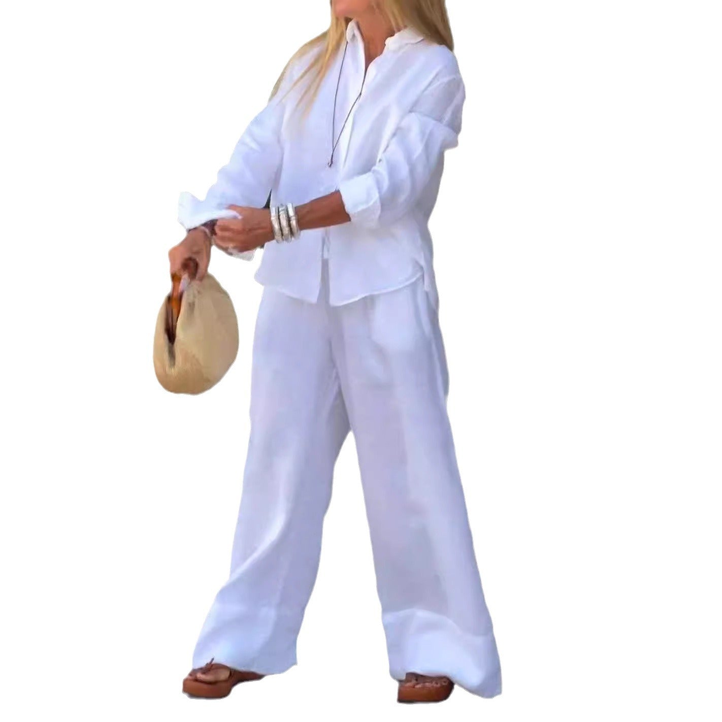 Dame afslappet og luftig loungewear-sæt lavet af blødt stof med løs pasform Stilla