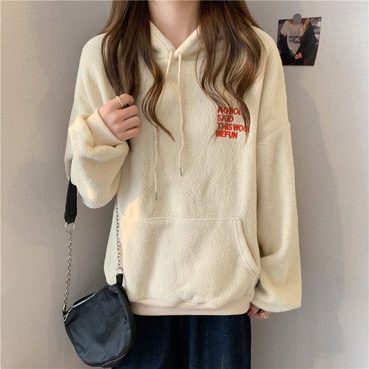 Femme Cozy Fleece Pullovere Hoodie med Kænguru-lomme Stilla