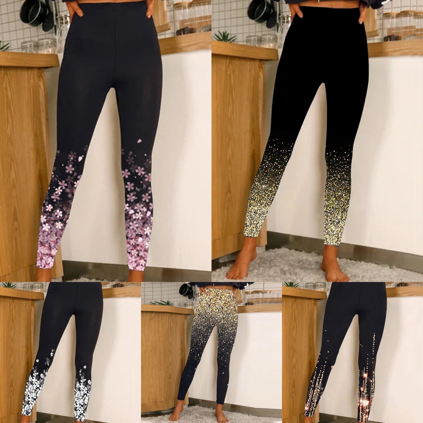 Kvinder Glitrende Ombre Leggings Stilla