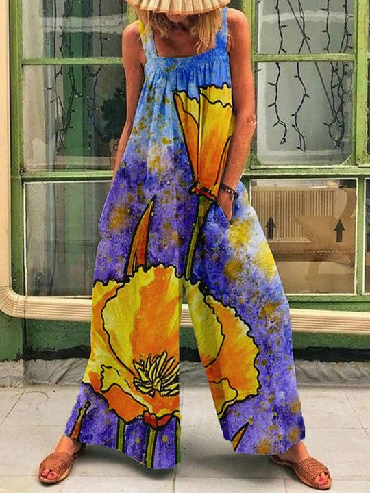 Kvinder Kunstnerisk Floral Jumpsuit Stilla