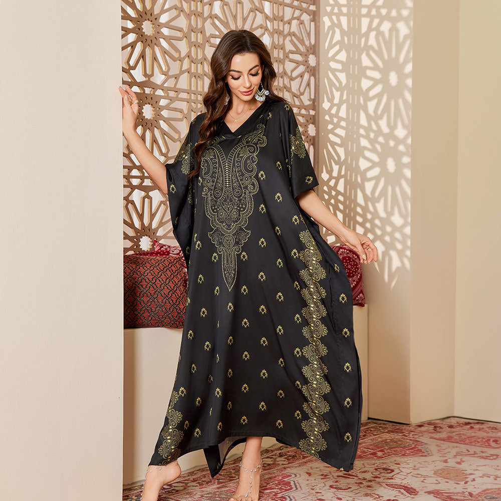 Dame elegant Kimono-Style Strandkaftan med blomstret design Stilla