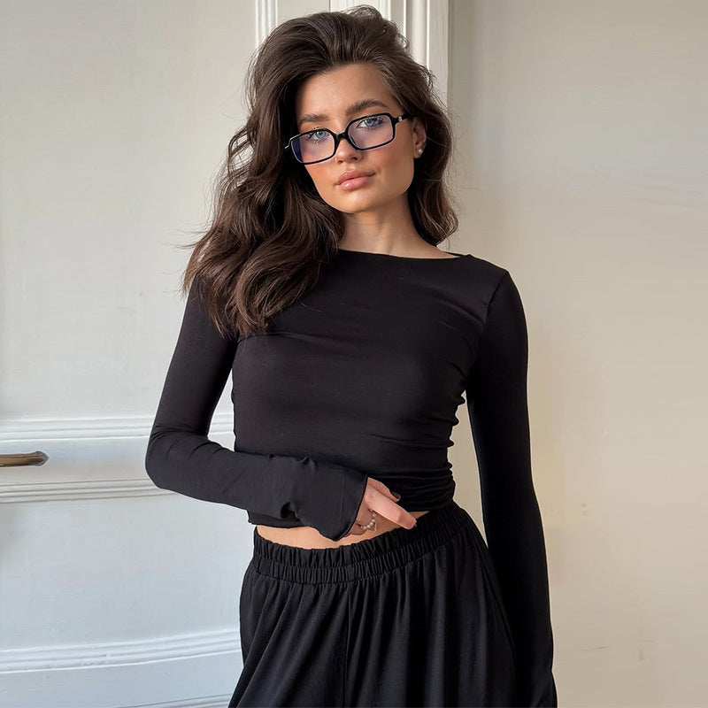 Dame afslappet lounge-sæt med langærmet top og løstsiddende bukser Stilla