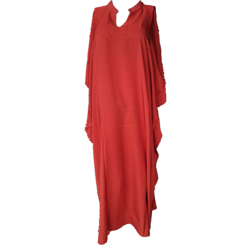 Dame elegant kaftan kjole med dyb V-udskæring og bred skæring Stilla