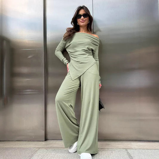 Dame Elegant Jumpsuit med skulderfri design og brede ben Stilla
