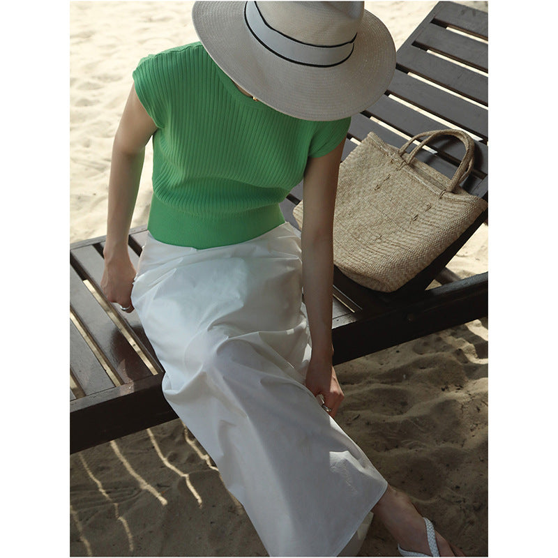 Dame elastisk maxiskørt med højkvalitets strækstof og komfortabel talje Stilla