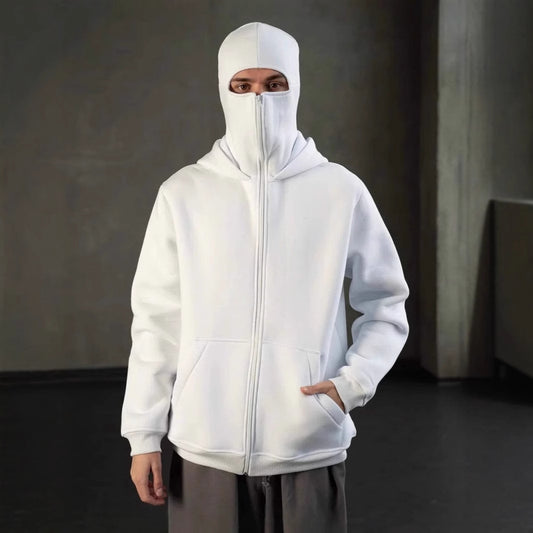 Dame afslappet hættetrøje med gennemgående lynlås og asymmetrisk snit Stilla