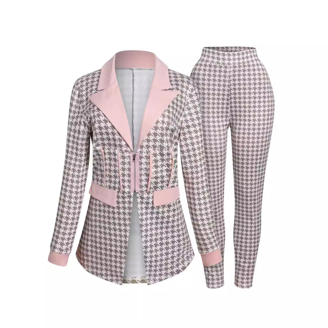 Dame Mode-jumpsuit med kreativt tryk og figursyet snit Stilla