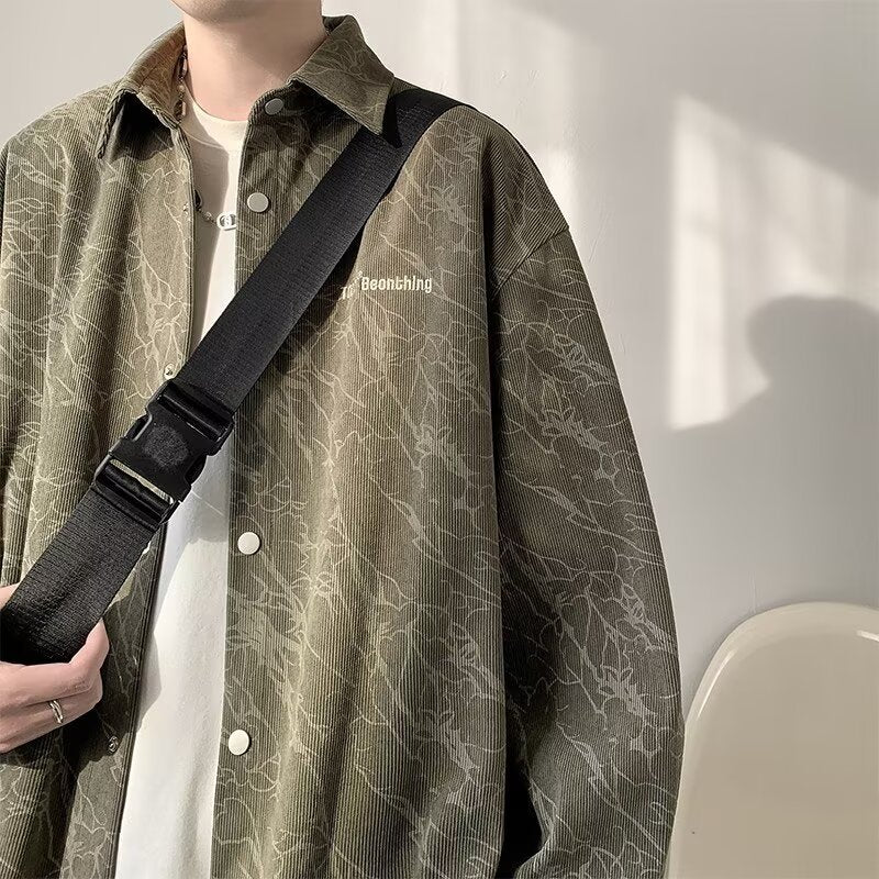 Dame afslappet Overshirt-jakke med struktureret mønster og trykknaplukning Stilla