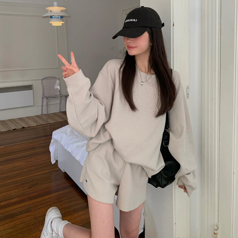 Femme Cozy Waffle Strik Lounge Sæt Stilla