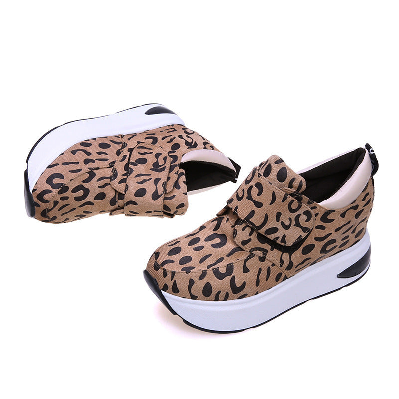 Dame elegante sneakers med velcro og trendy leopardmønster Stilla