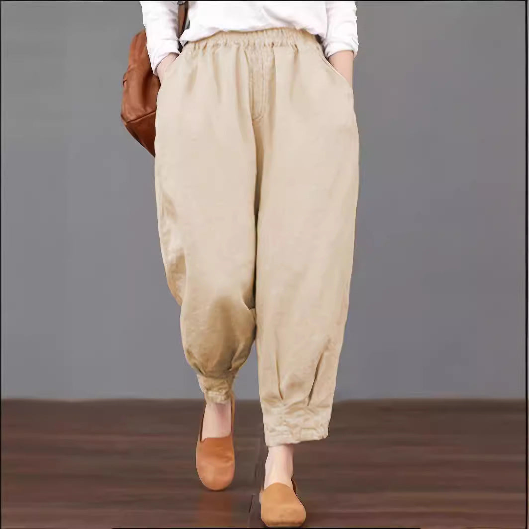 Dame afslappet bomuldsbukser Stilla